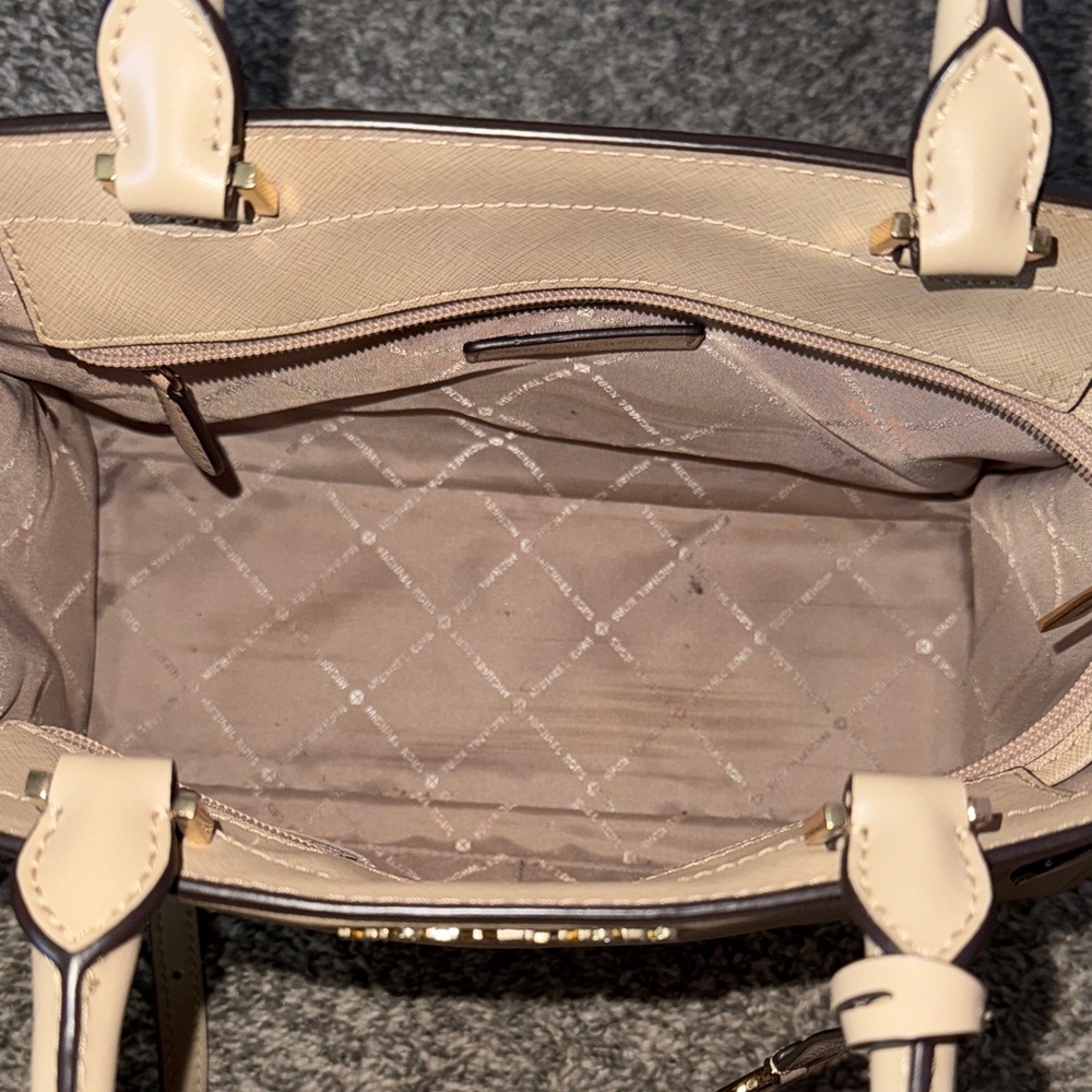 Michael Kors Beige Leather Satchel - Picture 6 of 10